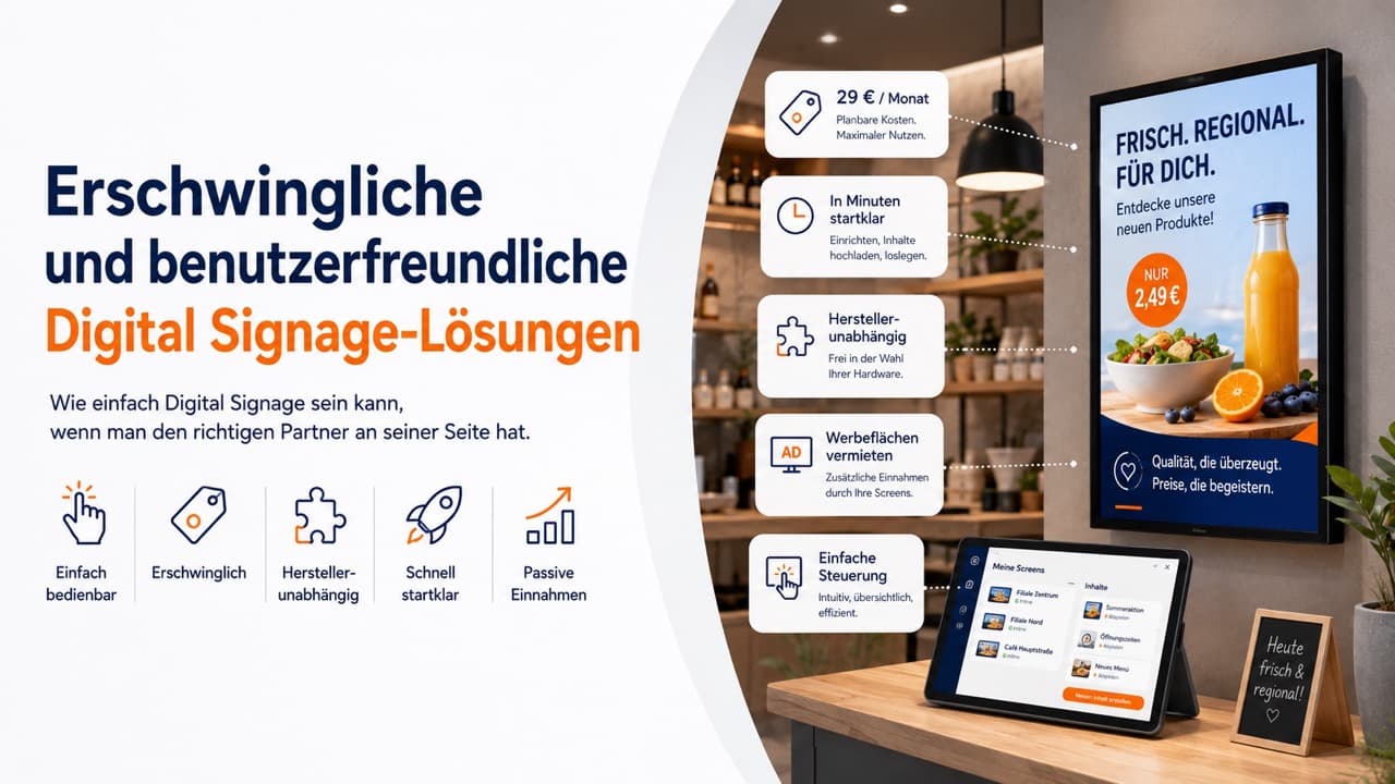 Erschwingliche Digital Signage-Lösungen